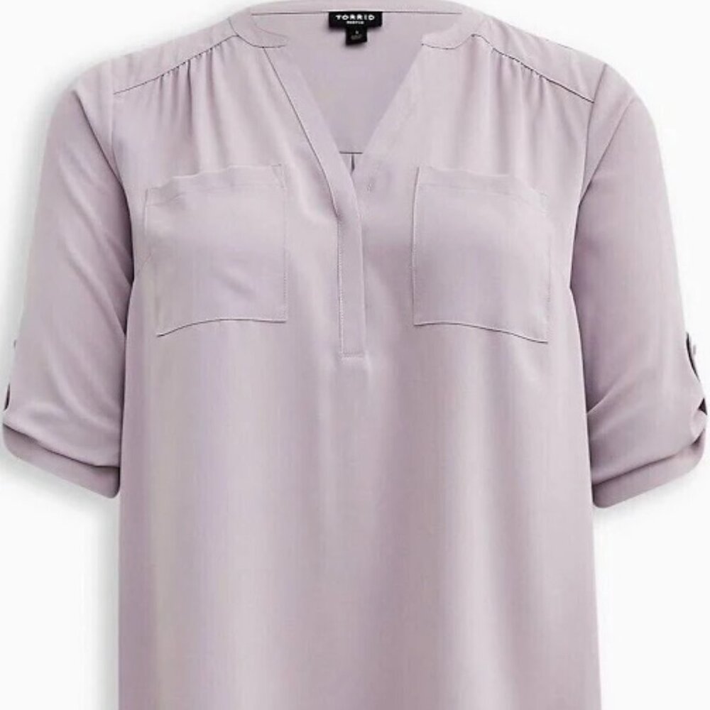 Torrid Harper Studio Pullover 3/4 Sleeve Blouse in Grey Size 4X
